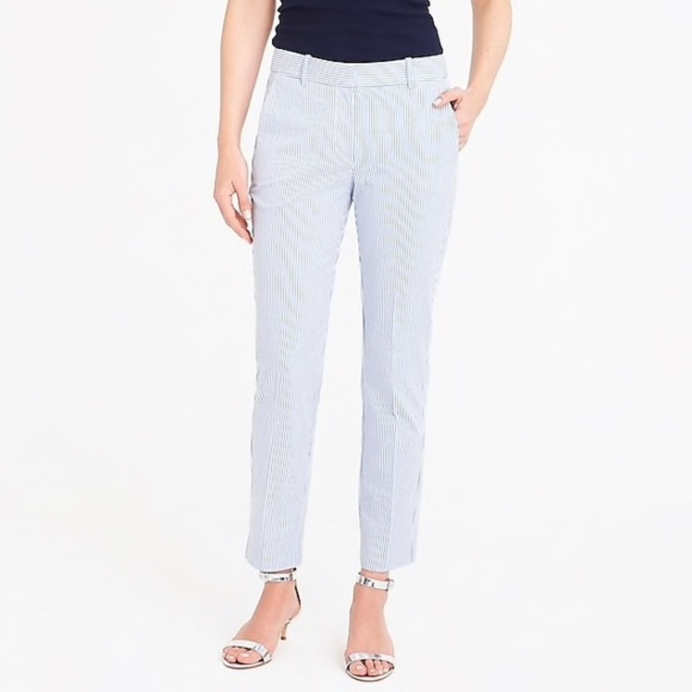NWT J Crew Skimmer Pant w/ Neon Seersucker Sz 2